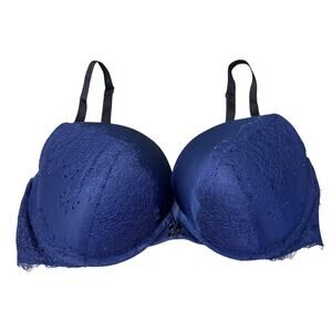 Victoria’s Secret VERY SEXY Push Up Padded Navy Lace Bra Underwire Size 36DD